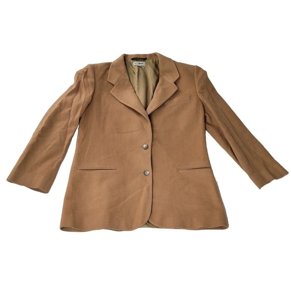 L.L. Bean Jackets & Blazers - LL Bean Coat Size 12 Beige Topcoat Blazer Womens Top